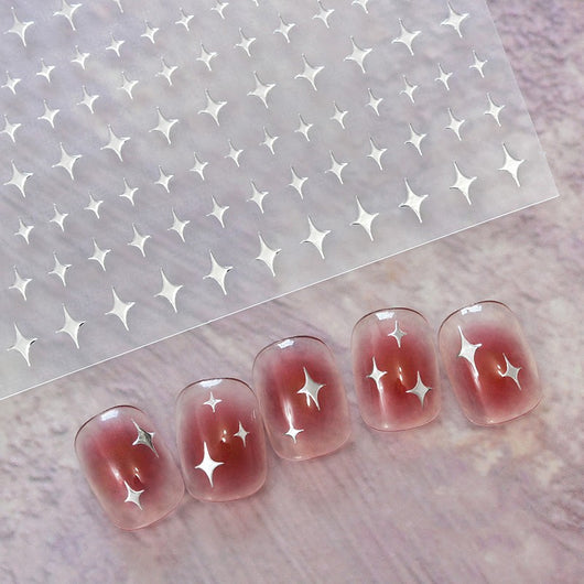 Stickers de Uñas Mariposa Rosa con Relieve Blanco y Negro - Image 15