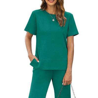 Blusa Suelta de Cuello Redondo Manga Corta para Mujer - Image 9