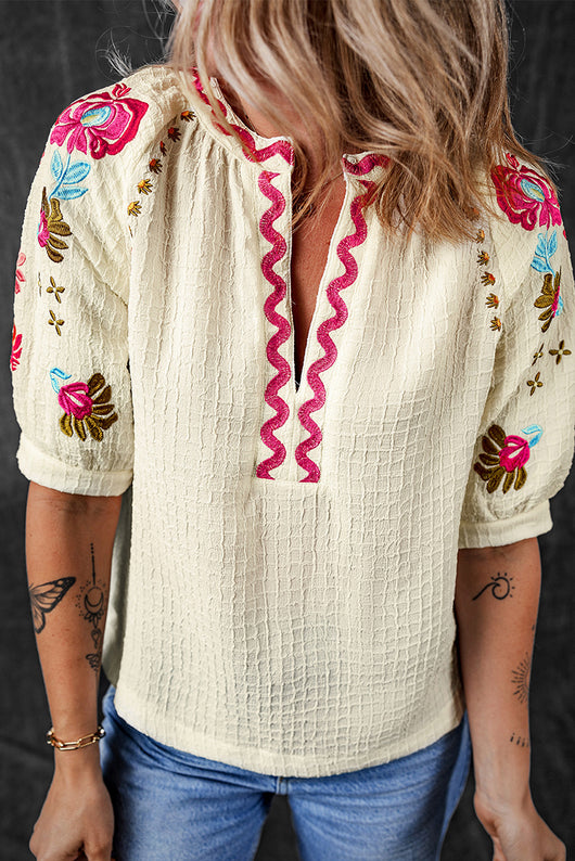 Blusa Casual Bordada en Chifón Multicolor - Estilo Primavera para Mujer - Image 18