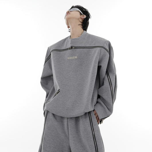 Sudadera Deportiva Oversized con Cierre de Cremallera y Hombreras Acolchadas - Image 13