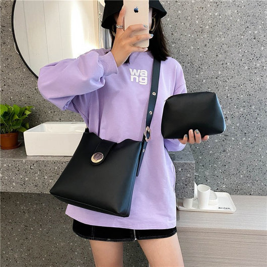 Set de 2 Bolsos de Cuero Genuino para Mujer - Bolso Tipo Bucket y Mensajero - Image 6