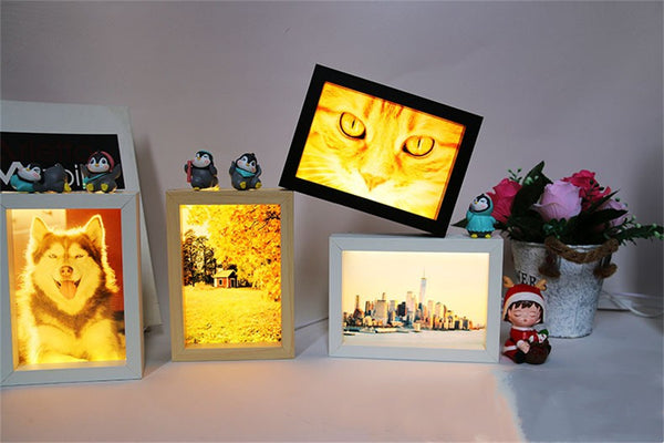 Lámpara Fotográfica Personalizada - Luz Nocturna DIY con Marco de Fotos