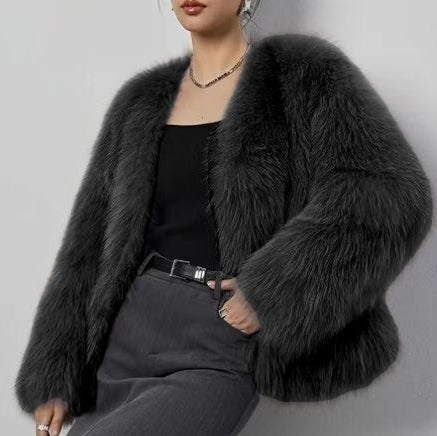 Abrigo de Pelaje Sintético Corto - Elegancia y Calidez para Mujer - Image 4