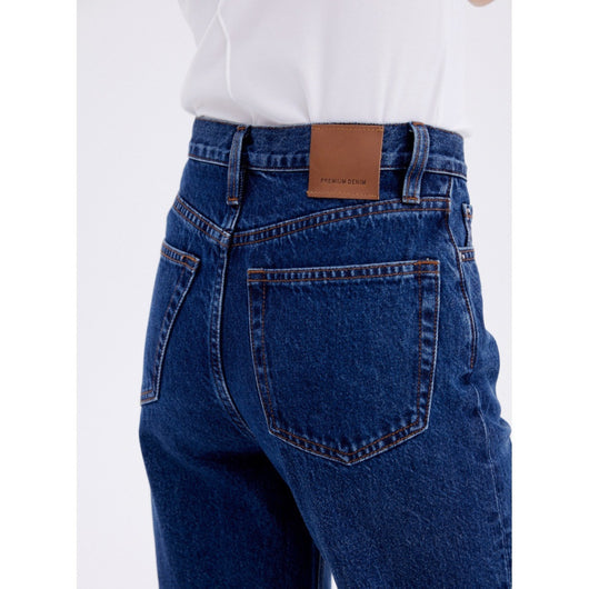 Jeans Rectos Azul Oscuro para Mujer - Estilo Simple y Versátil - Image 5