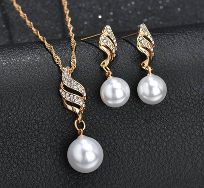 Conjunto de Aretes de Perla con Collar a Juego - Image 22