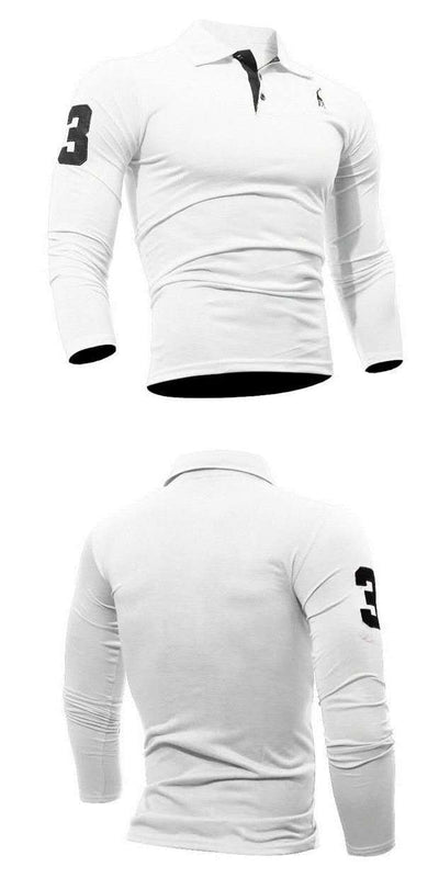 Polo de Manga Larga con Cuello Digital Bordado de Venado para Hombres - Image 11