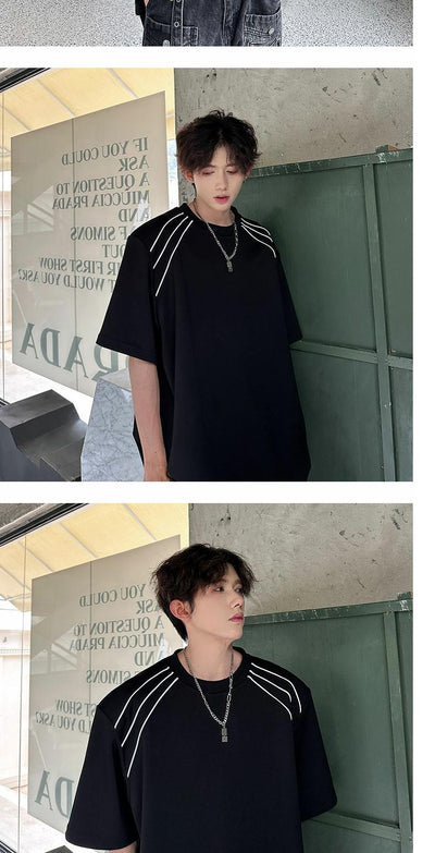 Playera Manga Corta Hombre Estilo Americano con Hombreras - Image 12