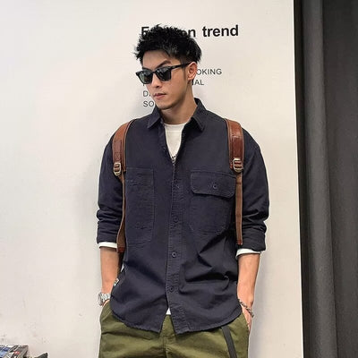 Camisa Chaqueta Suelta Talla Grande Manga Larga para Otoño - Image 9