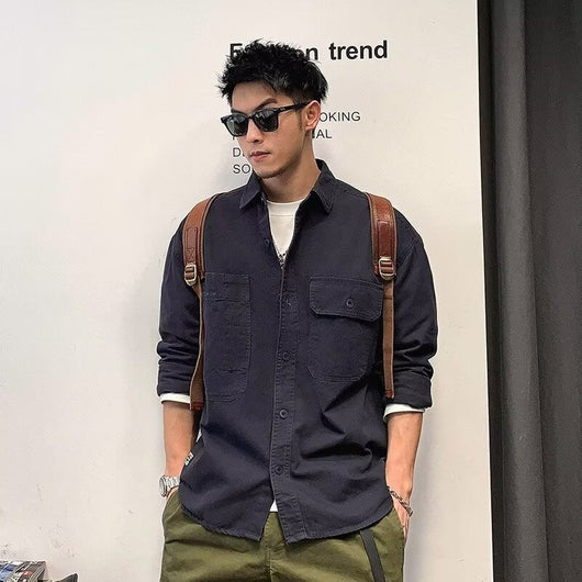 Camisa Chaqueta Suelta Talla Grande Manga Larga para Otoño - Image 9