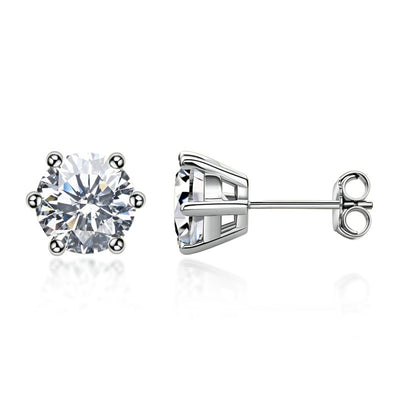 Aretes Moissanita Seis Garra Color D 0.51 Quilates - Image 9