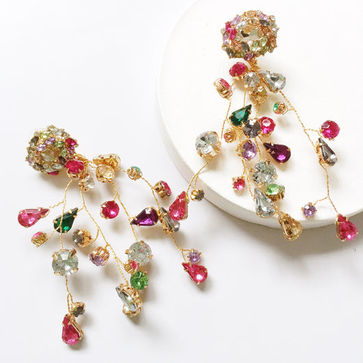 Aretes de Cristal Multicolor con Brillo de Diamante - Image 11