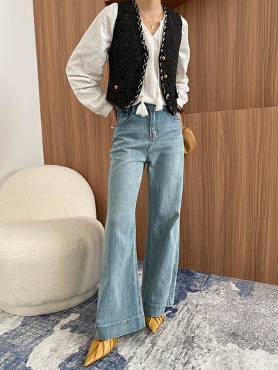 Jeans Talle Alto Elásticos Lavados con Corte Amplio y Cintura Ajustada - Image 19