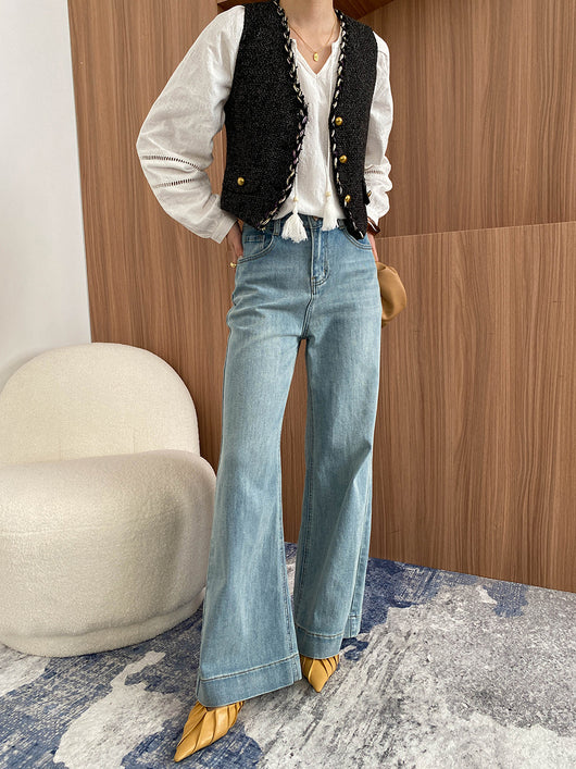 Jeans Talle Alto Elásticos Lavados con Corte Amplio y Cintura Ajustada - Image 19