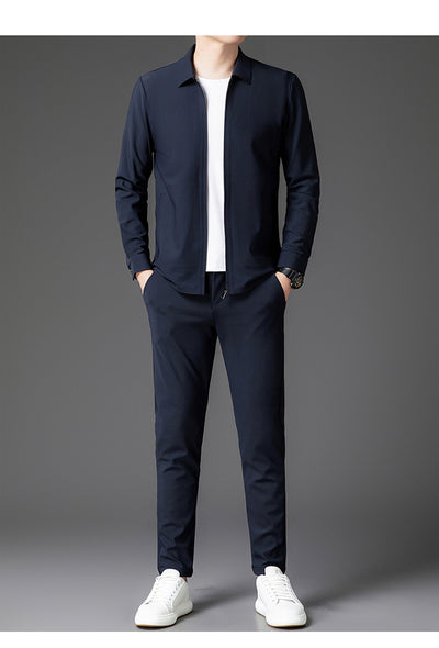 Conjunto de Dos Piezas para Hombre: Cardigan con Cierre y Pantalones Trendy Otoño - Image 32