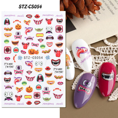 Stickers de Uñas Adhesivos Halloween - Calabazas, Zombis y Calaveras - Image 18