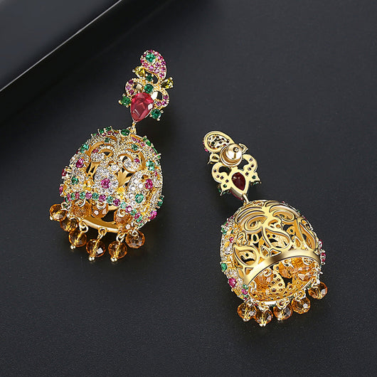 Aretes de Moda con Cristales de Colores Vibrantes - Image 4