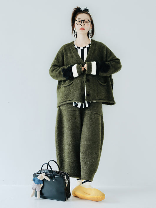 Pantalones Anchos en Negro y Verde para Abrigo y Confort - Image 12