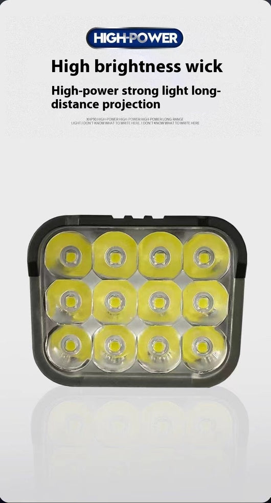 Faro Frontal LED 12 Luces con Pantalla Digital y Batería de Emergencia - Image 15