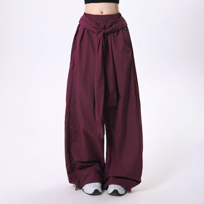 Pantalones Casuales Retro con Cordones y Diseño Clásico de Color Sólido - Image 8