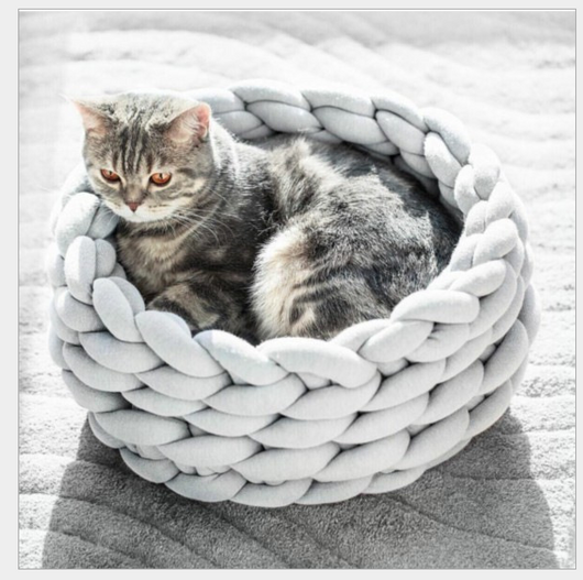 Cama Tejida para Gatos y Perros Lavable a Máquina - Algodón Premium - Image 12