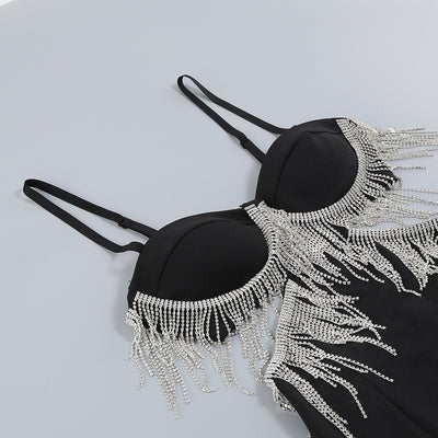 Vestido Metalizado de Cintura Alta con Aberturas Laterales - Image 20