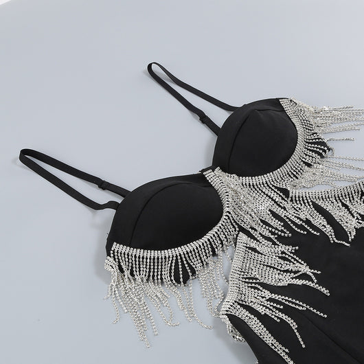 Vestido Metalizado de Cintura Alta con Aberturas Laterales - Image 20