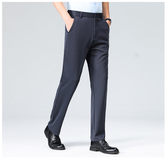 Pantalones Casuales Ejecutivos Slim Fit Ice Silk Antirruga para Hombre - Image 20