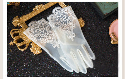 Guantes de Novia con Protección Solar y Encaje Calado - Image 10