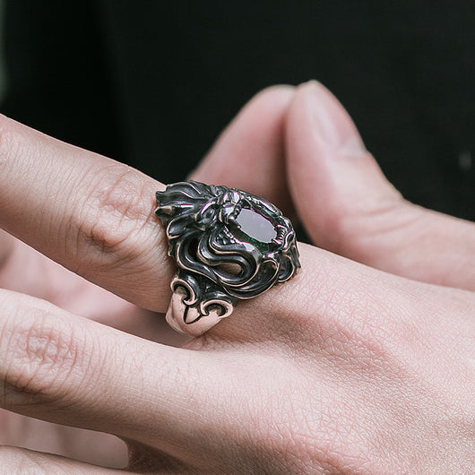 Anillo de Plata Tailandesa Cabeza de León - Diseño Personalidad Masculina - Image 9