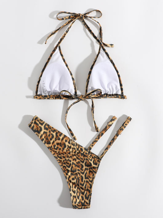 Traje de Baño Dividido Estampado Leopardo para Mujer - Image 4