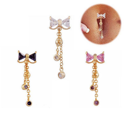Piercing Ombligo Arco de Diamantes en Acero Inoxidable - Image 11