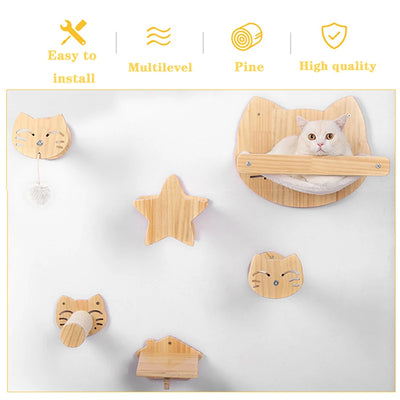 Árbol Rascador de Madera de Pino para Gatos - Sistema Modular de Pared - Image 17