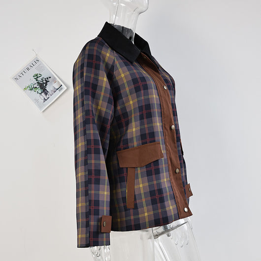 Abrigo Acolchado con Cuello de Piel - Diseño Tartán Otoño Invierno - Image 9