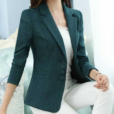 Blazer Largo Talla Grande para Mujer con Mangas Largas - Image 17