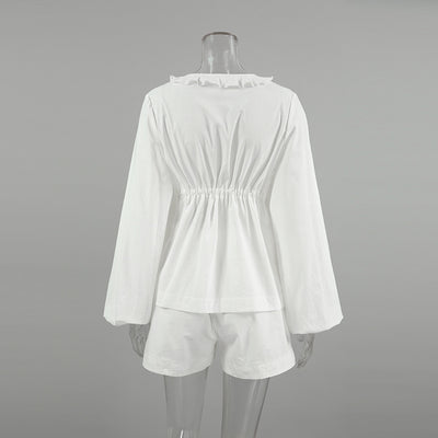 Blusa de Lino y Algodón con Mangas Farol - Estilo Europeo Moderno - Image 18