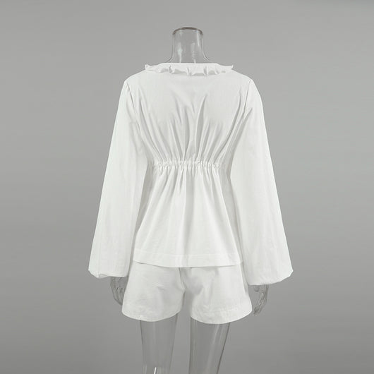 Blusa de Lino y Algodón con Mangas Farol - Estilo Europeo Moderno - Image 18