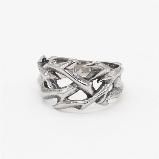 Anillo de Acero Titanio para Hombre con Diseño Dragón Totem