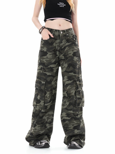 Pantalones de Trabajo Camuflaje Multi-Bolsillos Corte Recto Unisex - Image 2