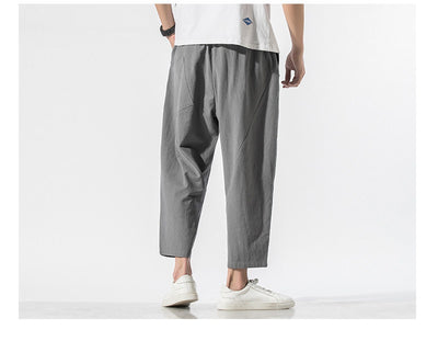 Pantalones Casuales Talla Grande Hombre - Corte Recto Algodón Lino Estilo Retro - Image 23