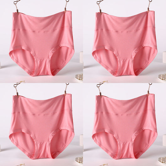 Pack 4 Pantaletas Cintura Alta Viscosa Suave Colores Lisos Mujer - Image 23