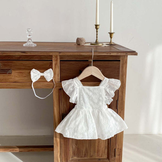 Vestido Jumpsuit Princesa para Niña con Mangas Volantes y Encaje - Image 2
