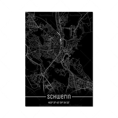Cuadro Decorativo Mapa Líneas Negras - Lienzo Moderno para Pared - Image 19