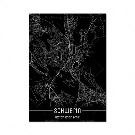 Cuadro Decorativo Mapa Líneas Negras - Lienzo Moderno para Pared - Image 19