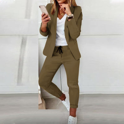 Pantalón Recto a Cuadros para Mujer - Traje Casual Moderno - Image 8