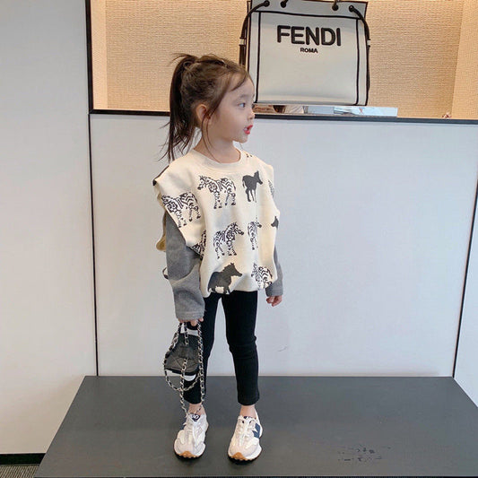 Conjunto Falso Dos Piezas Estilo Princesa para Niñas - Leggings Versátiles y Elegantes