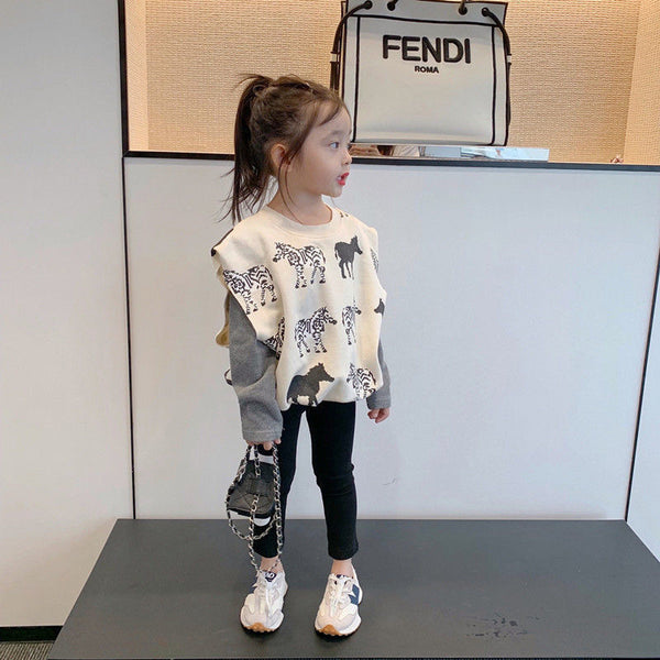 Conjunto Falso Dos Piezas Estilo Princesa para Niñas - Leggings Versátiles y Elegantes