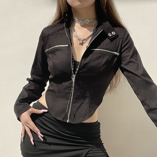 Chaqueta Slim Fit con Cuello de Pie y Cierre de Cremallera - Image 17