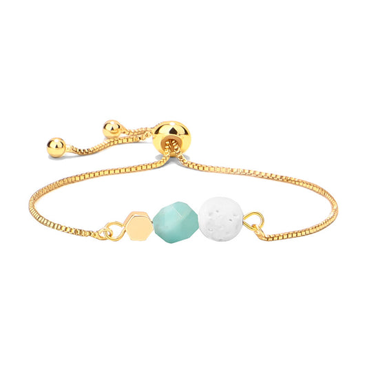 Pulsera Yoga Ojo de Tigre con Cadena de Oro 14K y Piedra Volcánica - Image 17