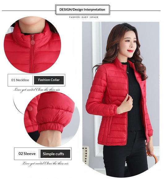 Abrigo Corto Slim Fit de Algodón Ligero para Mujer - Image 17