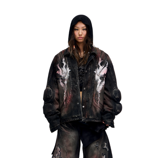 Chaqueta Denim Racer Armor Degradado Carmesí - Image 8